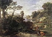 POUSSIN, Nicolas Landscape with Diogenes af oil on canvas